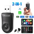 Ottocast Mini 5G 2-IN-1 Wireless CarPlay+Android Auto Adapter  w/Smart Button