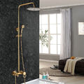 Gold Duscharmatur Duschset Edelstahl Duschsystem Regendusche Kopfbrause System