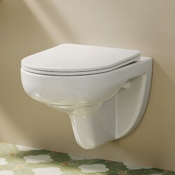 HOROW Hänge WC Spülrandlos Toilette mit Softclose WC Sitz Siphonic Jet