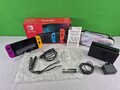 Nintendo Switch V2 32GB Spielkonsole - Neon-Rot-Blau + TV Station !! Sehr Gut