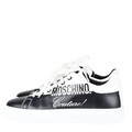 Moschino Damen Schuhe Sneaker Gr. 37 Schwarz / Weiß Leder Freizeitschuhe Sport