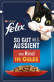 FELIX So gut wie es aussieht Katzenfutter nass in Gelee mit Rind 26 x 85g