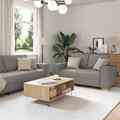 2-tlg. Sofagarnitur mit Kissen Taupe Stoff