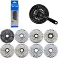 Shimano Verschleiß Set HG40 Kette Wunsch Kurbel FC-TY501 Schwarz Kassette Kranz