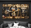 XL LEINWAND BILD ER BIS 165x90x5 DAGOBERT-DUCK MONEY POP-ART WANDBILD LUXUS LOFT