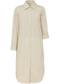 Hemdblusenkleid aus Baumwoll- Popeline Gr. 36 Kieselbeige Damen Maxikleid Neu
