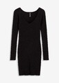 Neu Strickkleid gerippt Gr. 40/42 Schwarz Damenkleid Minikleid Basic-Kleid