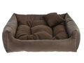 Hundebett Kunstleder Hundekissen Hundesofa Katzenbett Hundekorb Dunkelbraun70x55