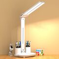7W Doppelköpfig LED Schreibtischlampe Tischlampe Dimmbar Touch Leselampe USB