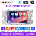 Android 13 DAB+ Carplay Autoradio Für Ford Focus MK2 MK II C-Max GPS Navi + KAM