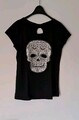 Damen Biker Shirt, Gr. M   schwarz-weiß-silber