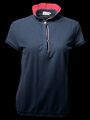 MONCLER Damen Designer Poloshirt Navy Blau V-Ausschnitt L