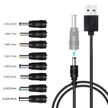 8 in 1 Universal Stromkabel USB zu DC 5,5 * 2,1 mm Klinke 5V Ladekabel Netzkabel