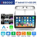 9" Android 13 Apple Carplay Autoradio Für Peugeot 307 2002-2013 GPS Navi RDS 32G