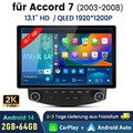 13.1" Autoradio Für Honda Accord 7 2003-2007 2G+64G CarPlay Android 14.0 DAB RDS
