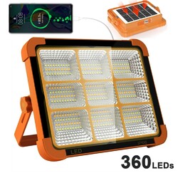 LED Solar/USB Arbeitsleuchte Akku Aufladbar Baustrahler Flutlicht Werkstattlampe
