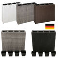 1/2 Stk.Blumentopf Blumenkasten Hochbeet mit 4 Töpfe Poly Rattan 79 x 22 x 76 cm