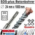 SDS-plus Quadro Hammerbohrer Bohrhammer Beton Stein Bohrer Ø 24mm x 1000mm Lang