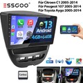 Android 13 Autoradio Carplay RDS BT 4+64G für Citroen C1 Peugeot 107 Toyota Aygo