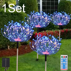 Solar Gartenleuchten LED Solarleuchte Feuerwerk Licht Lichterkette Solarlampe DE