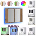 LED Spiegelschrank Mit RGB Leuchte Badezimmerschrank Badschrank Badspiegel