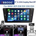 2+32G Carplay 9" Android14 Für BMW 3ER E90 E91 E92 E93 DAB+ Autoradio GPS BT KAM
