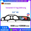 6+128GB 8.8” Carplay Autoradio Android Für Audi A6 C6 MMI 3G 2010-2012 GPS NAVI