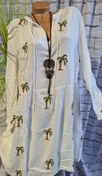 Aniston Kleid Damen Jerseykleid Langarm weiß gemustert Viskose (706) NEU 