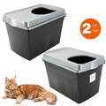 2x Hop In Katzenklo oben einstieg Katzentoilette Top Entry Jump-In Doppelpack
