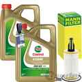 MANN FILTER ÖLFILTER+CASTROL 0W-40 passend für MERCEDES W/S 212 204 CLS C/X218