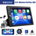 1 DIN 10.4" Autoradio Wireless CarPlay/Android Auto Drehbarer Bildschirm Kam MIK