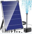 Biling Solar Teichpumpe mit Filter 12W 605L/H, Solar Springbrunnen, 2m Schlauch