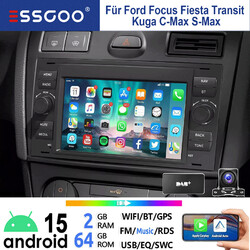 Android 15 Autoradio 2+64G Für Ford Focus Kuga MK7 C S Max GPS NAVI DAB KAM WIFI