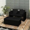 Garten Lounge Set mit Auflagen Sofa Lounge Gartenmöbel Poly Rattan vidaXL