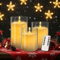 3er Set Flammenlose LED Kerzen Licht mit Timerfunktion Fernbedienung flackernd