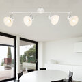 Decken Lampe Chrom Leuchte Metall Glas Weiß Spots Beweglich Wohn Schlaf Zimmer