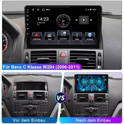 Für Mercedes C Class W204 S204 2006-2011 Android 13 Autoradio GPS NAVI Carplay