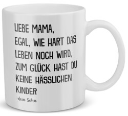 Mama Geschenk zum Muttertag von Sohn Mutter Tasse Geburtstag Kaffeetasse Frau