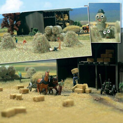 Busch 1212 Heu Konvolut Set 18 Heuballen 6 Heuhaufen 18 Walzstrohballen HO/OO