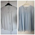 2er Set Dünne Blusen weiß & hellblau Gr. L von H&M (& ?)