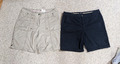 Set: 2 Damen Shorts Gr. 44 C&A Hose kurz Sommer beige natur dunkelblau 