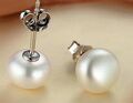 Damen Ohrringe Ohrstecker 925er Sterling Silber Süßwasser Perle 10 mm Ohrschmuck