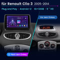 9"Android 13 Autoradio Für Renault Clio III 2005-2014 BT FM GPS Navi DAB+ 1+32GB