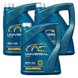 3x5 Liter MANNOL Universal 15W-40 Motoröl API SN/CH-4 ACEA A3/B4