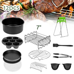 Heißluftfritteuse Zubehör 12PCS Fritteuse Airfryer Grillrost Rost Heißluftofen