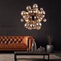 Pendelleuchte Hängelampe Deckenleuchte Esszimmerlampe Glas Rauchfarbe D 55 cm