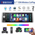 Wireless Carplay Android Auto Autoradio 1DIN BT USB KAM MIK AUX IPS Touch Screen
