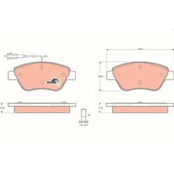 Bremsbelagsatz Scheibenbremse Trw GDB1482 Cotec für Alfa Romeo Citroën Fiat