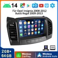 Android 14 Autoradio 2+64G Carplay GPS Navi BT Für Opel Insignia A 2008-2012 KAM