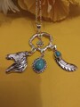 Ausgefallene Kette Mit Türkis Ca 45+5 cm Lang